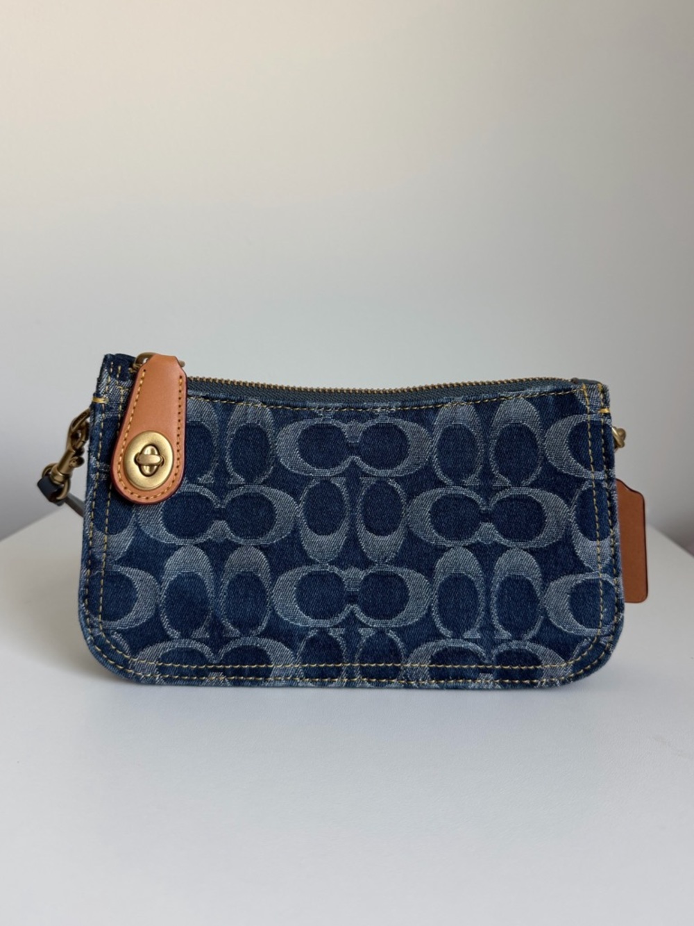 Coach Denim Signature Penn B4 Shoulder Bag Blue CR688 | Excellent Condition